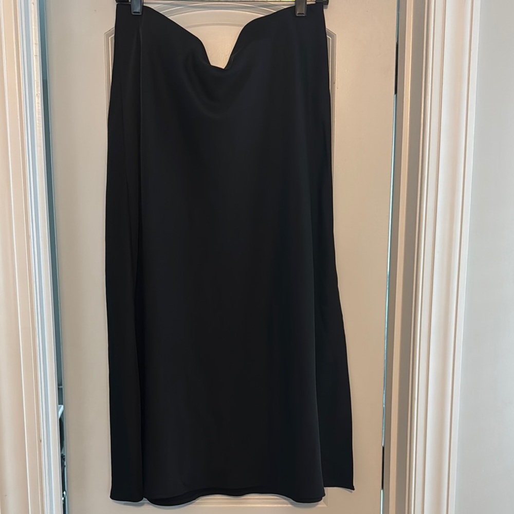 “A New Day” Women’s A-line Midi Slip Skirt in Black
